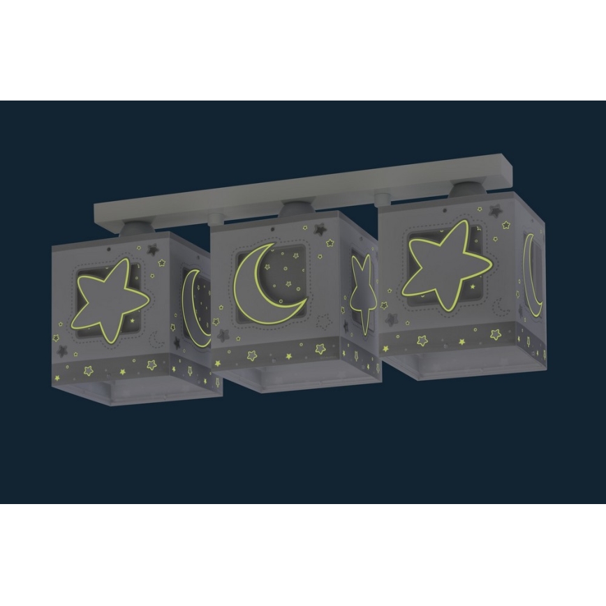 Dalber 63233NE - Loftlampe til børn MOONLIGHT 3xE27/60W/230V