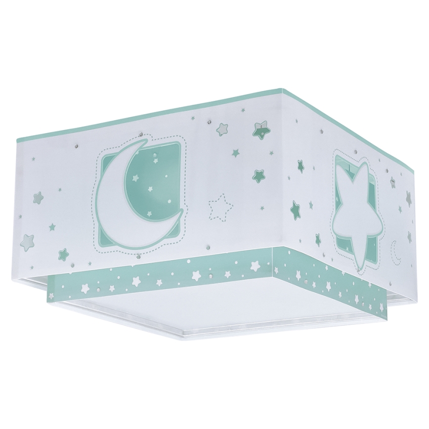Dalber 63236H - Loftlampe til børn MOONLIGHT 2xE27/60W/230V grøn