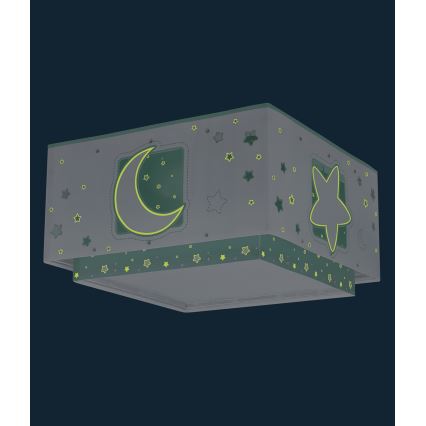 Dalber 63236H - Loftlampe til børn MOONLIGHT 2xE27/60W/230V grøn
