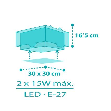 Dalber 63316 - Loftlampe til børn HAPPY JUNGLE 2xE27/15W/230V