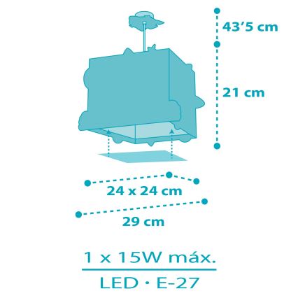 Dalber 63352 - Pendel til børn ROCKET 1xE27/15W/230V