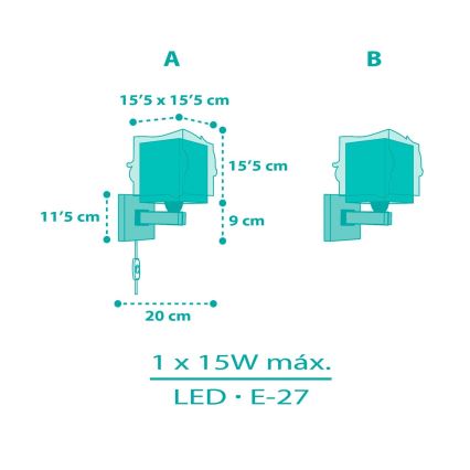 Dalber 63449 - Væglampe til børn MERMAIDS 1xE27/60W/230V