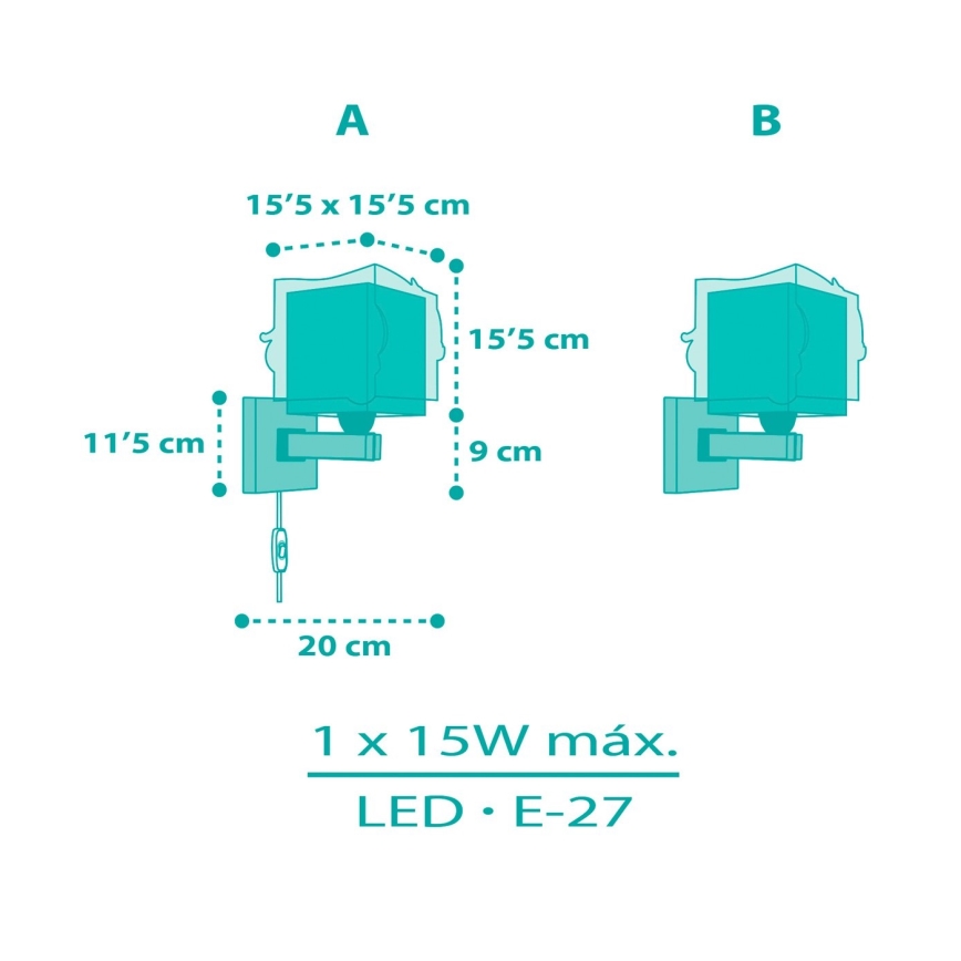 Dalber 63449 - Væglampe til børn MERMAIDS 1xE27/60W/230V