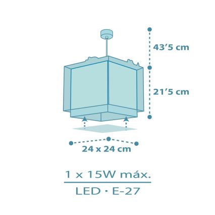 Dalber 63452 - Børnelampe BABY DINOS 1xE27/15W/230V multifarvet