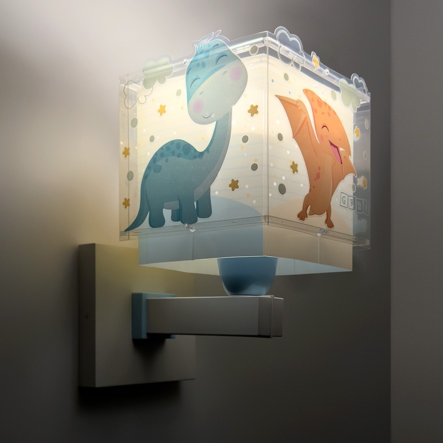 Dalber 63459 - Børnevæglampe BABY DINOS 1xE27/15W/230V farverig