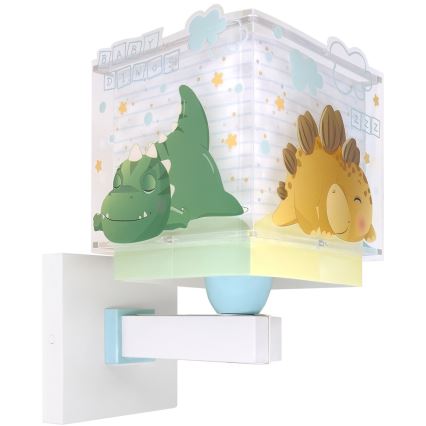 Dalber 63459 - Børnevæglampe BABY DINOS 1xE27/15W/230V farverig