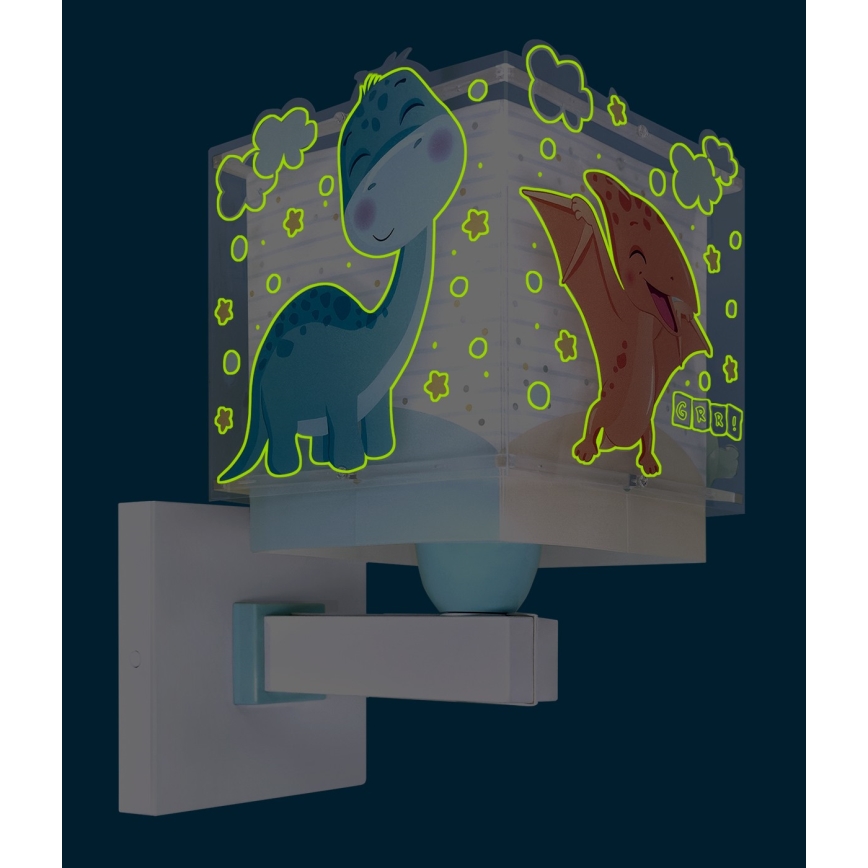 Dalber 63459 - Børnevæglampe BABY DINOS 1xE27/15W/230V farverig