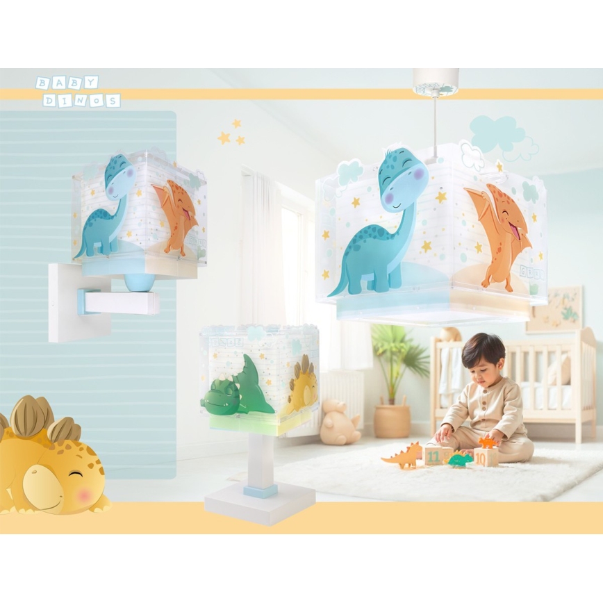 Dalber 63459 - Børnevæglampe BABY DINOS 1xE27/15W/230V farverig