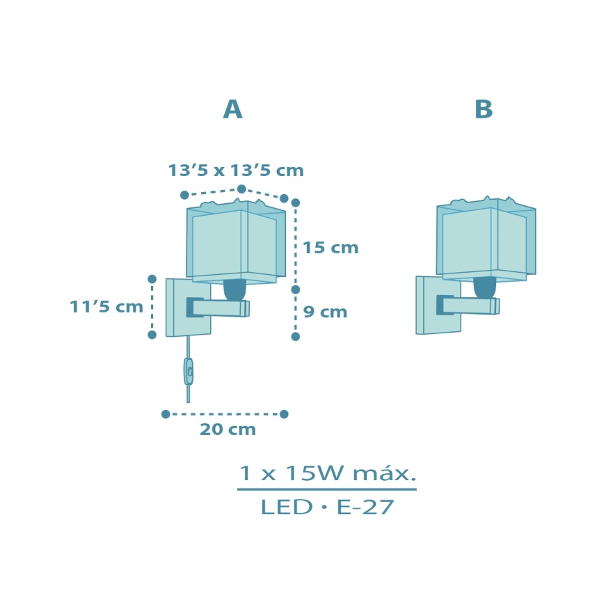 Dalber 63459 - Børnevæglampe BABY DINOS 1xE27/15W/230V farverig