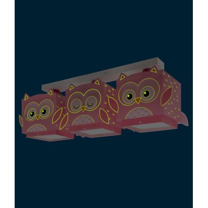 Dalber 64483 - Loftlampe til børn LITTLE FRIENDS 3xE27/15W/230V