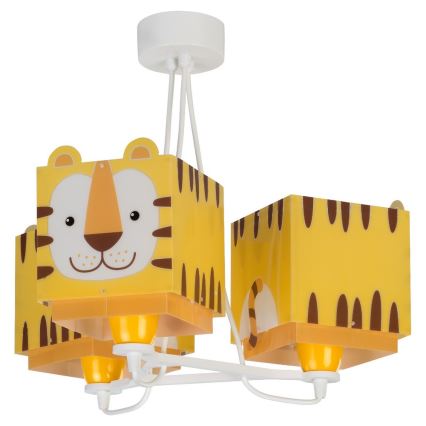 Dalber 64567 - Lysekrone for børn LITTLE TIGER 3xE27/60W/230V