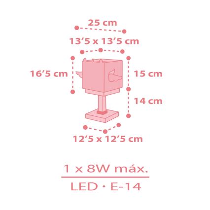 Dalber 64591 - Børnelampe LITTLE UNICORN 1xE14/8W/230V