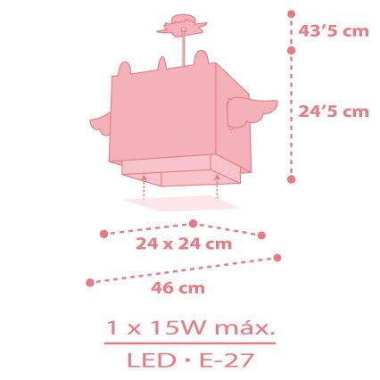 Dalber 64592 - Pendel til børn LITTLE UNICORN 1xE27/15W/230V