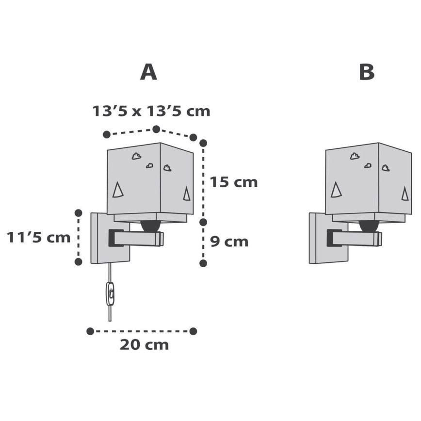 Dalber 73249 - Væglampe til børn HELLO LITTLE 1xE27/60W/230V