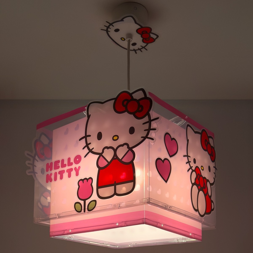 Dalber 73262 - Børnelampe HELLO KITTY 1xE27/15W/230V lyserød