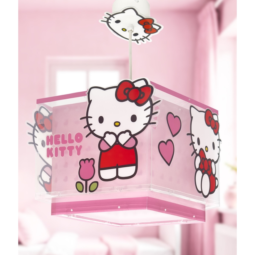 Dalber 73262 - Børnelampe HELLO KITTY 1xE27/15W/230V lyserød