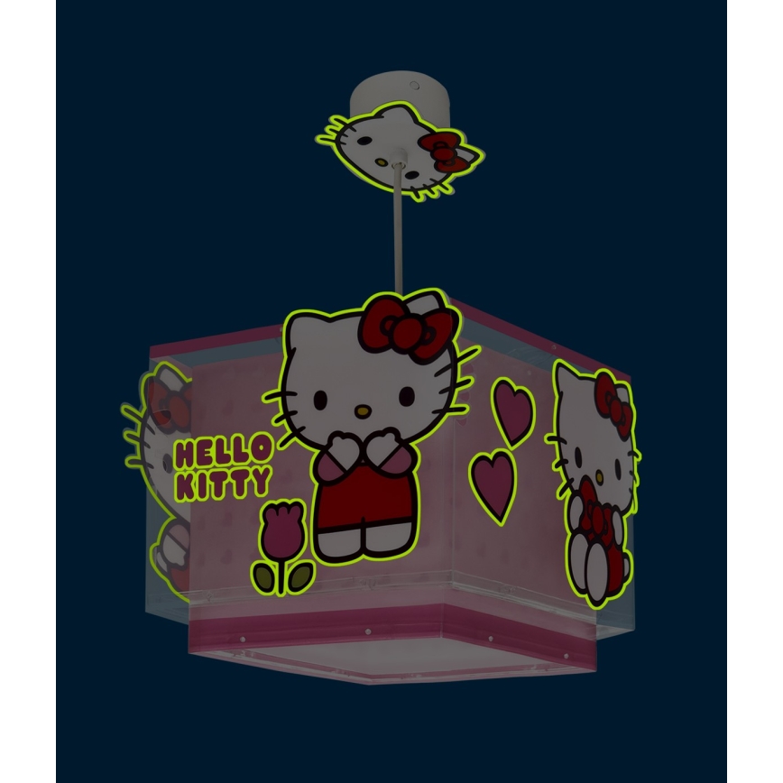 Dalber 73262 - Børnelampe HELLO KITTY 1xE27/15W/230V lyserød