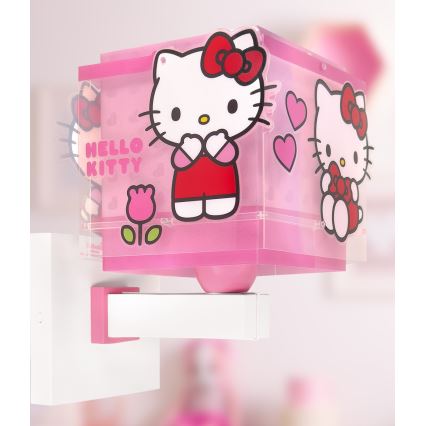 Dalber 73269 - Børnevæglampe HELLO KITTY 1xE27/15W/230V i lyserød