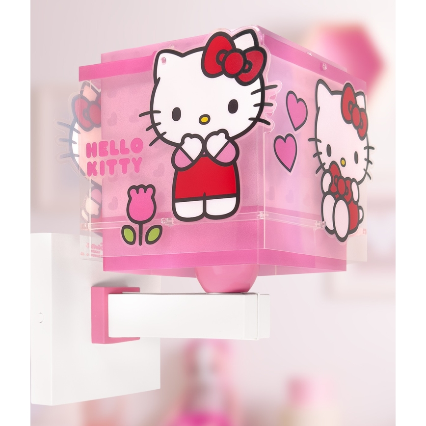 Dalber 73269 - Børnevæglampe HELLO KITTY 1xE27/15W/230V i lyserød