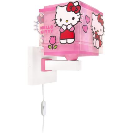 Dalber 73269 - Børnevæglampe HELLO KITTY 1xE27/15W/230V i lyserød