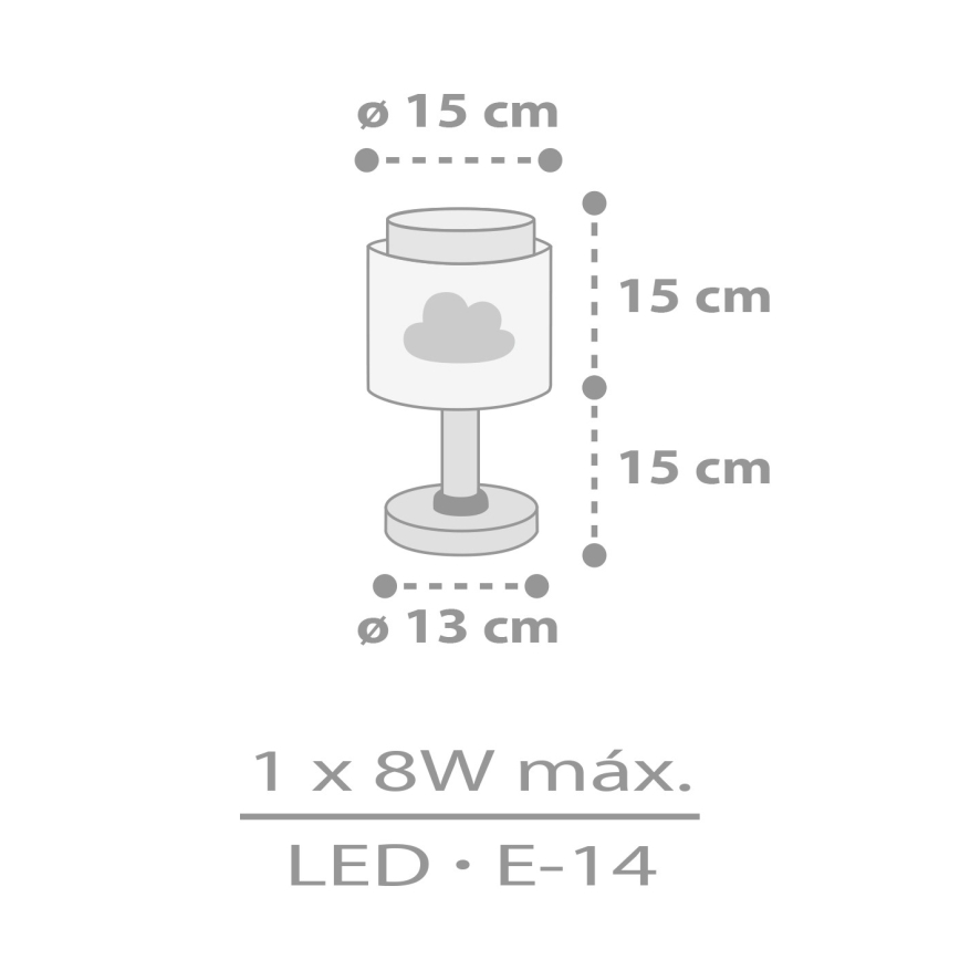 Dalber 76011E - Børnelampe BABY DREAMS 1xE14/8W/230V grå