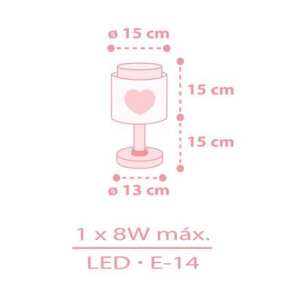 Dalber 76011S - Børnelampe BABY DREAMS 1xE14/8W/230V lyserød