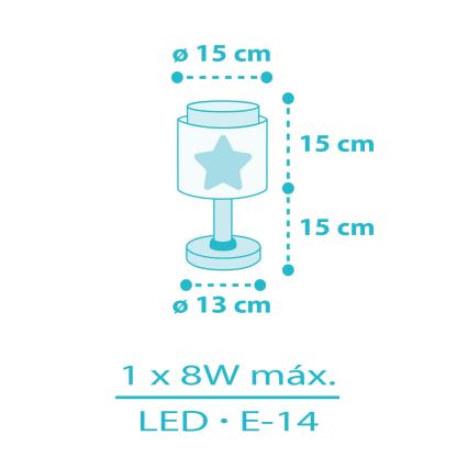 Dalber 76011T - Børnelampe BABY DREAMS 1xE14/8W/230V blå