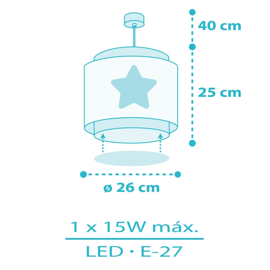 Dalber 76012T - Pendel til børn BABY DREAMS 1xE27/15W/230V blå
