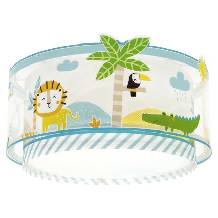 Dalber 76116 - Loftlampe til børn JUNGLE 2xE27/15W/230V