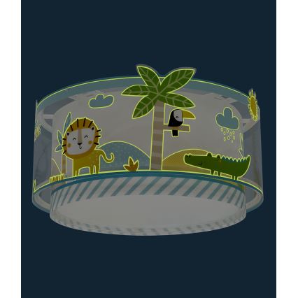 Dalber 76116 - Loftlampe til børn JUNGLE 2xE27/15W/230V