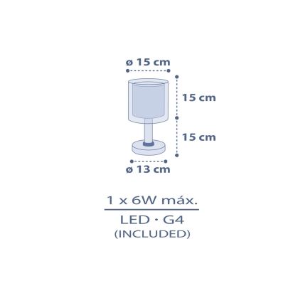 Dalber 76631 - LED børnelampe MOON DREAMS 1xG4/4W/230V blå