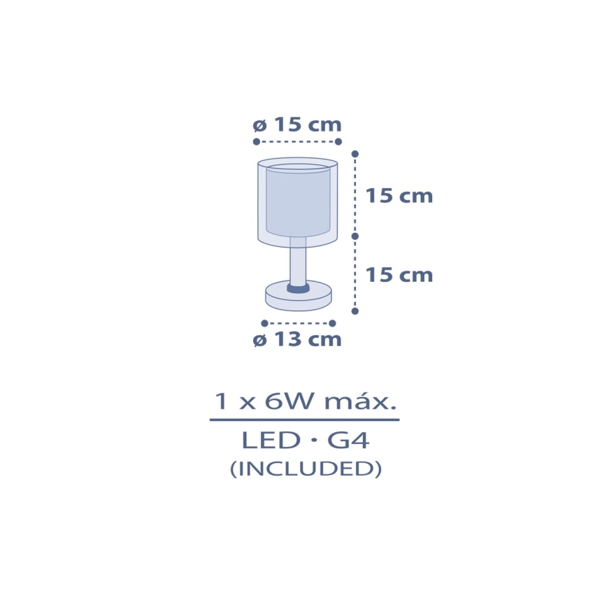 Dalber 76631 - LED børnelampe MOON DREAMS 1xG4/4W/230V blå