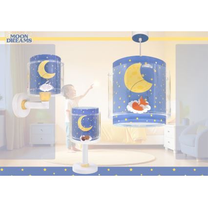 Dalber 76639 - Børnevæglampe MOON DREAMS 1xE27/15W/230V blå