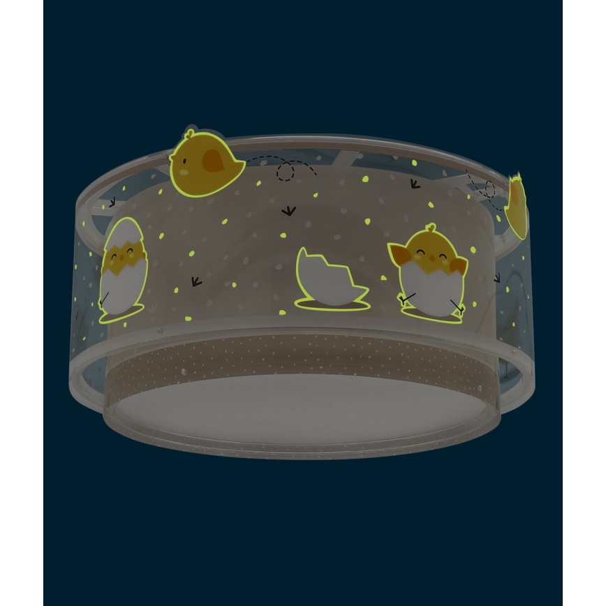 Dalber 76876 - Loftlampe til børn BABY CHICK 2xE27/15W/230V