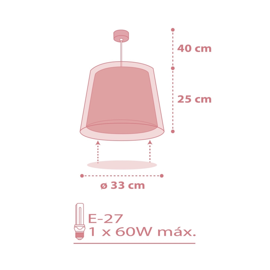 Dalber 81192S - Pendel til børn LIGHT FEELING 1xE27/60W/230V
