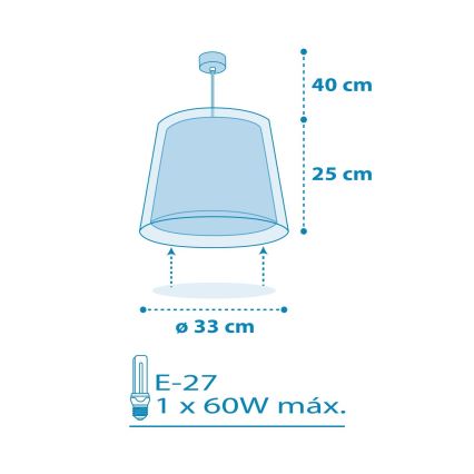 Dalber 81192T - Pendel til børn LIGHT FEELING 1xE27/60W/230V