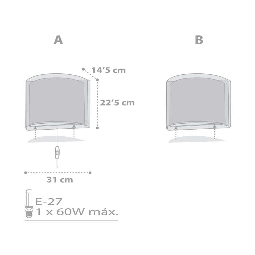 Dalber 81198E - Væglampe for børn LIGHT FEELING 1xE27/60W/230V