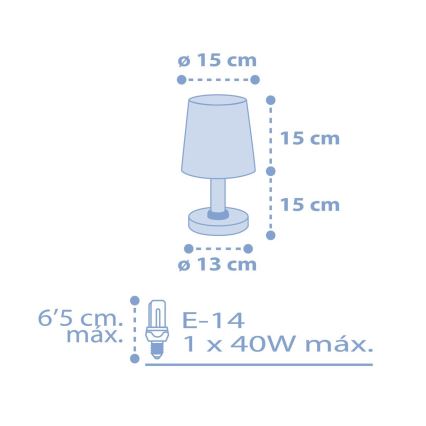 Dalber 82211T - Børnelampe STAR LIGHT 1xE14/40W/230V blå