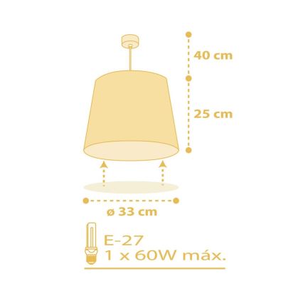 Dalber 82212A - Pendel til børn STAR LIGHT 1xE27/60W/230V gul