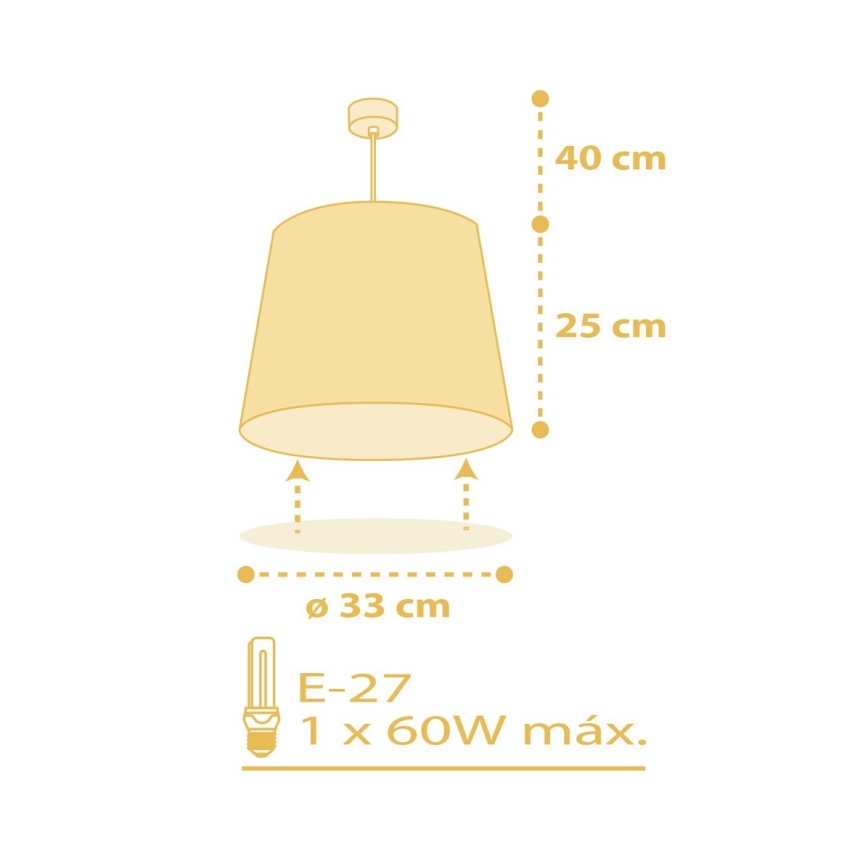 Dalber 82212A - Pendel til børn STAR LIGHT 1xE27/60W/230V gul