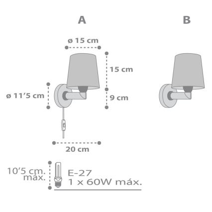 Dalber 82219B - Væglampe til børn STAR LIGHT 1xE27/60W/230V hvid