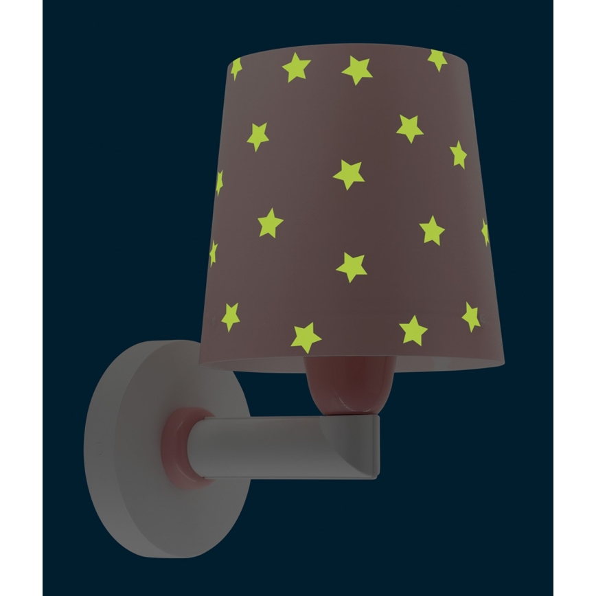 Dalber 82219S - Væglampe til børn STAR LIGHT 1xE27/60W/230V pink
