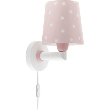 Dalber 82219S - Væglampe til børn STAR LIGHT 1xE27/60W/230V pink