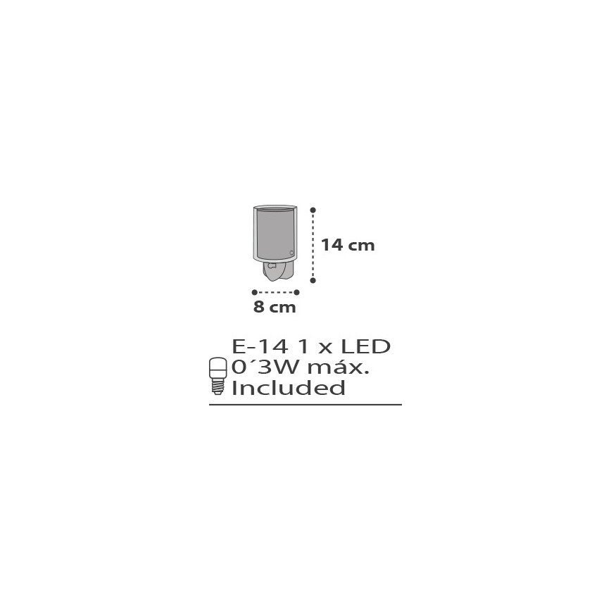 Dalber 91301 - Natlampe til børn BART 1xE14/10W/230V