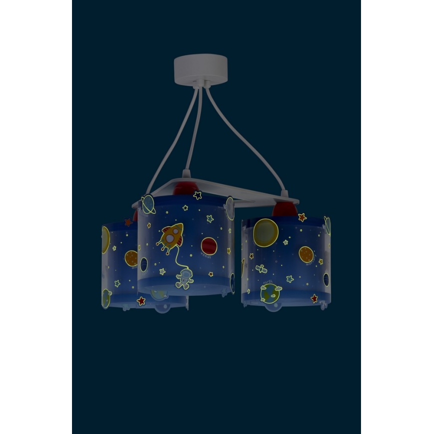 Dalber D-41344 - Lysekrone til børn PLANETS 3xE27/60W/230V