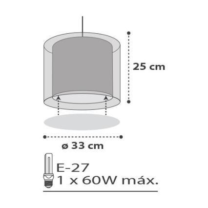 Dalber D-41412E - Pendel til børn CLOUDS 1xE27/60W/230V