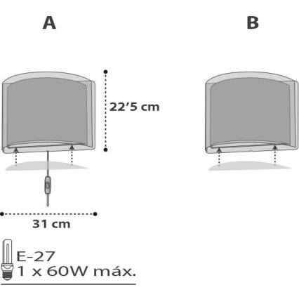 Dalber D-41418E - Væglampe for børn CLOUDS 1xE27/60W/230V