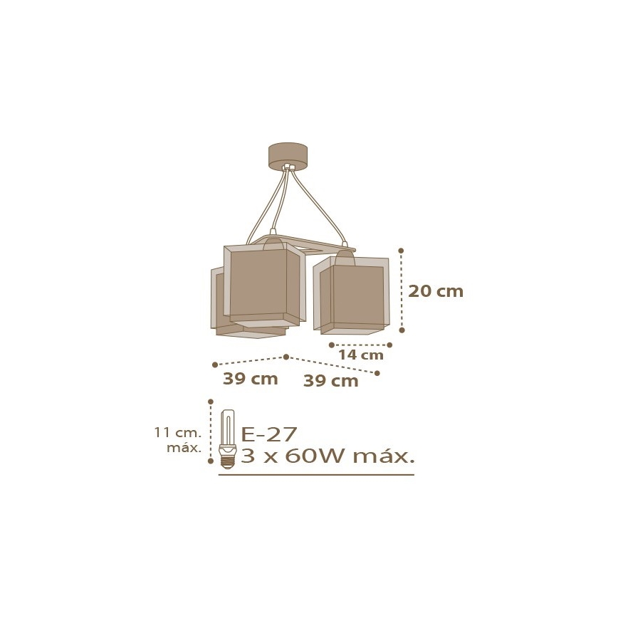Dalber D-63394 - Lysekrone for børn GOOD NIGHT 3xE27/60W/230V