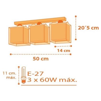 Dalber D-73453 - Loftslampe for børn DINOS 3xE27/60W/230V