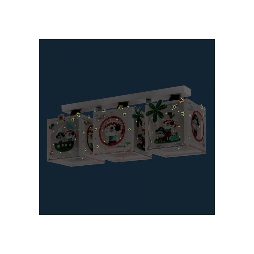 Dalber D-74553 - Loftslampe for børn PIRATES 3xE27/60W/230V